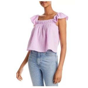 AQUA Lilac Gauze Flutter Tank Top Size Small
